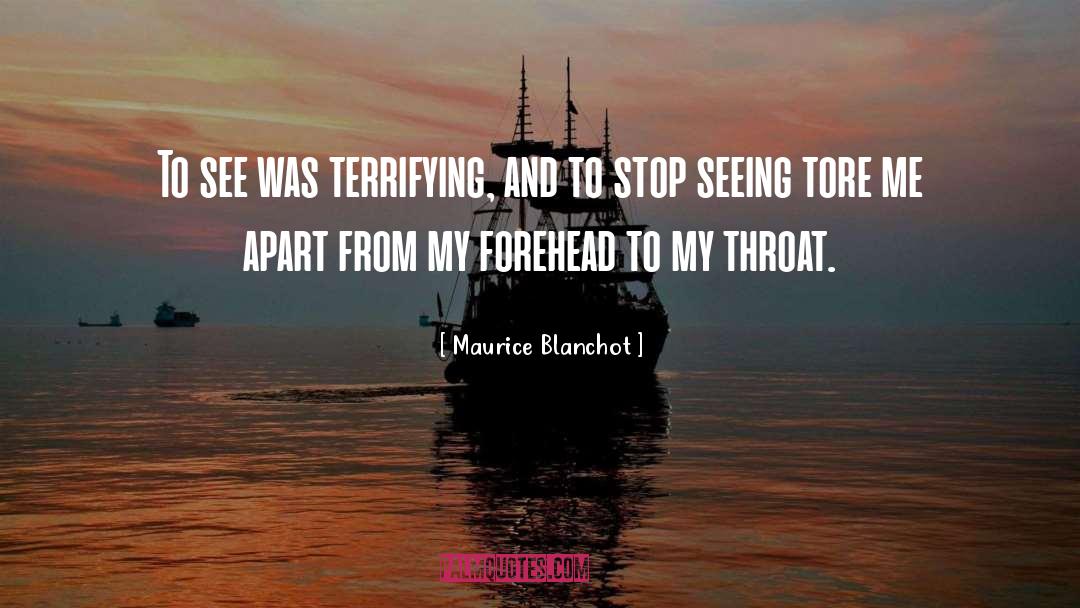 Maurice Blanchot Quotes: To see was terrifying, and