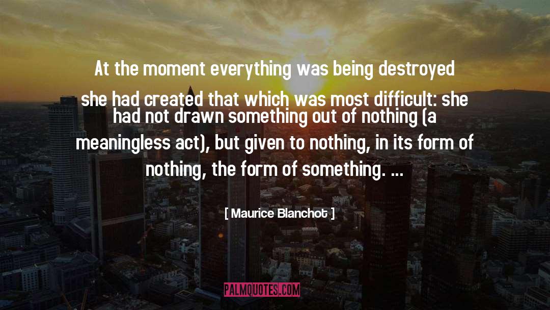 Maurice Blanchot Quotes: At the moment everything was