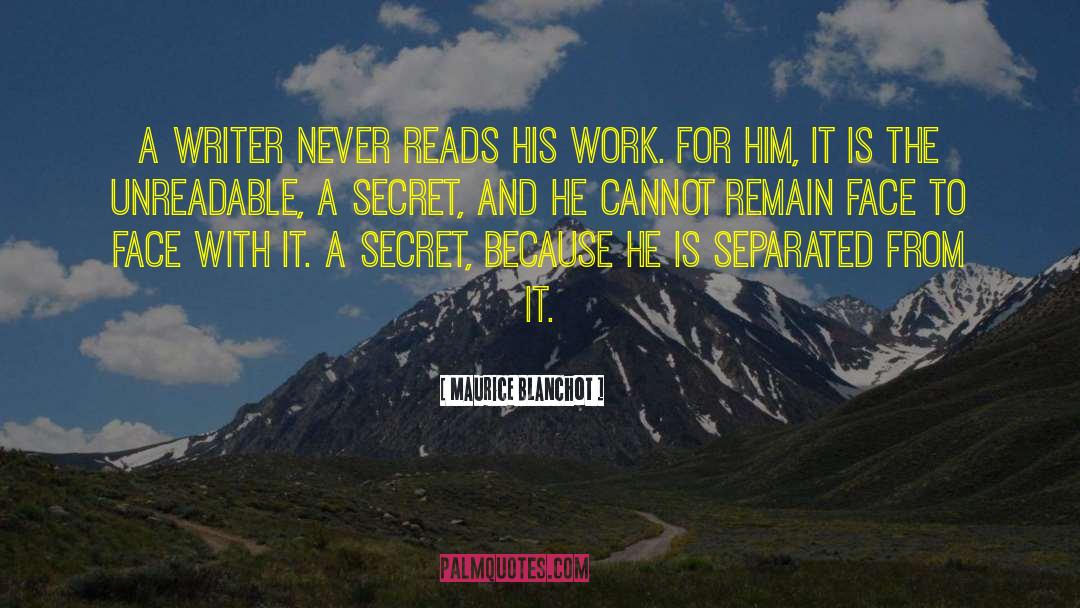 Maurice Blanchot Quotes: A writer never reads his