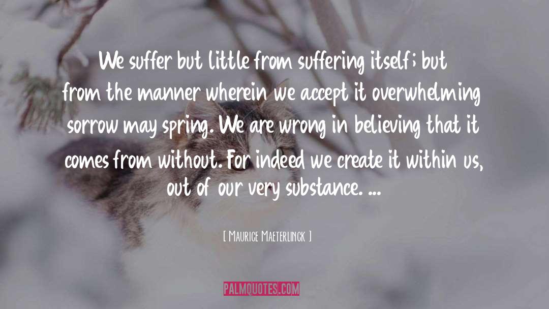 Maurice Maeterlinck Quotes: We suffer but little from