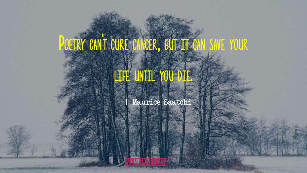 Maurice Saatchi Quotes: Poetry can't cure cancer, but