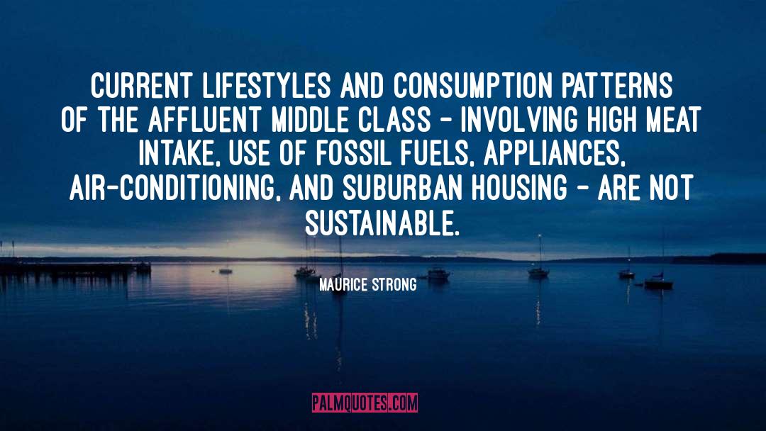 Maurice Strong Quotes: Current lifestyles and consumption patterns