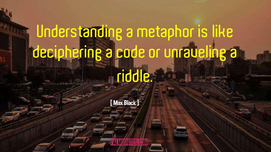 Max Black Quotes: Understanding a metaphor is like