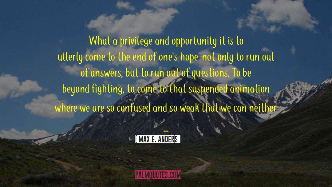 Max E. Anders Quotes: What a privilege and opportunity