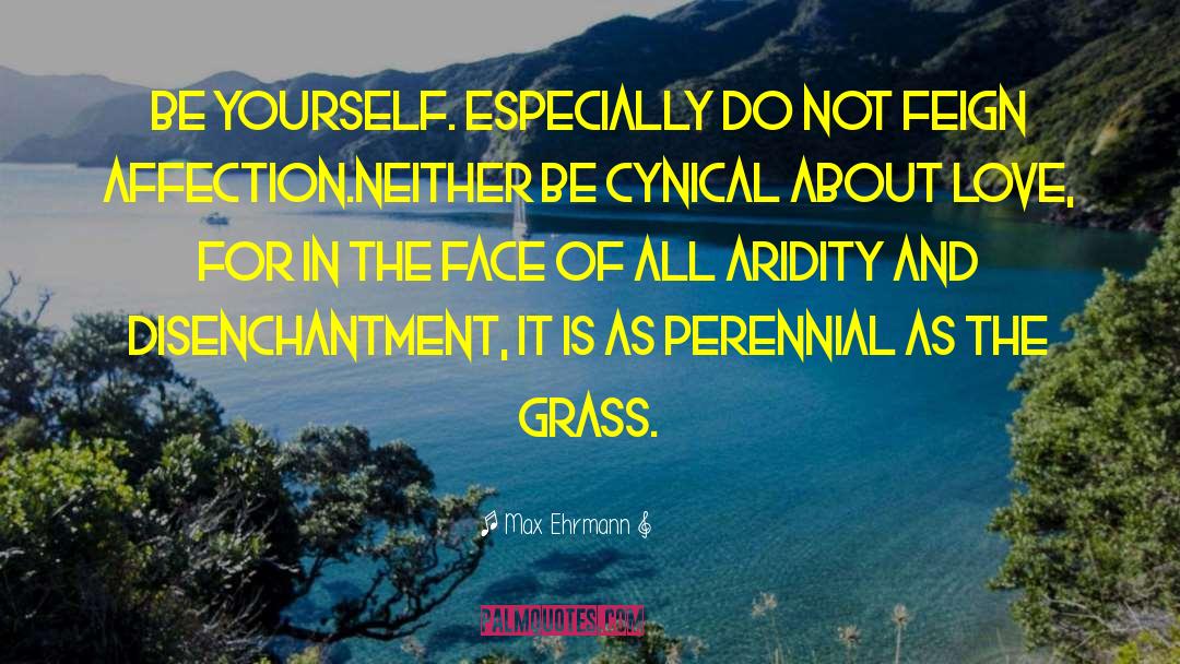 Max Ehrmann Quotes: Be yourself. Especially do not