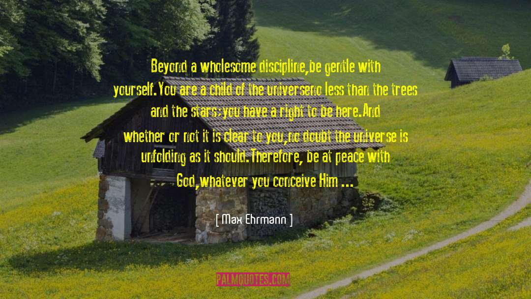 Max Ehrmann Quotes: Beyond a wholesome discipline,<br>be gentle