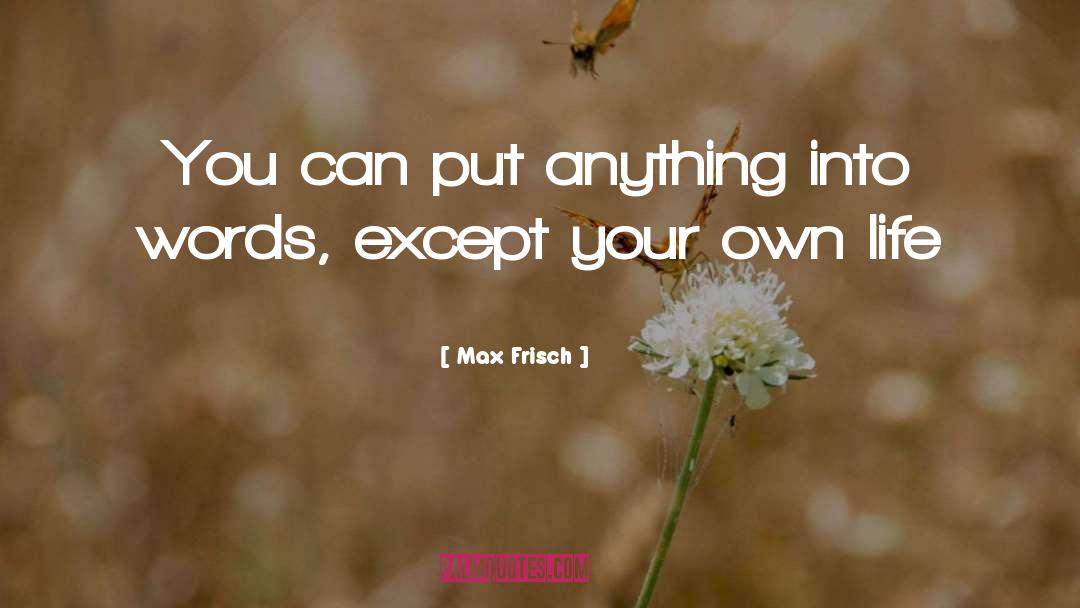 Max Frisch Quotes: You can put anything into