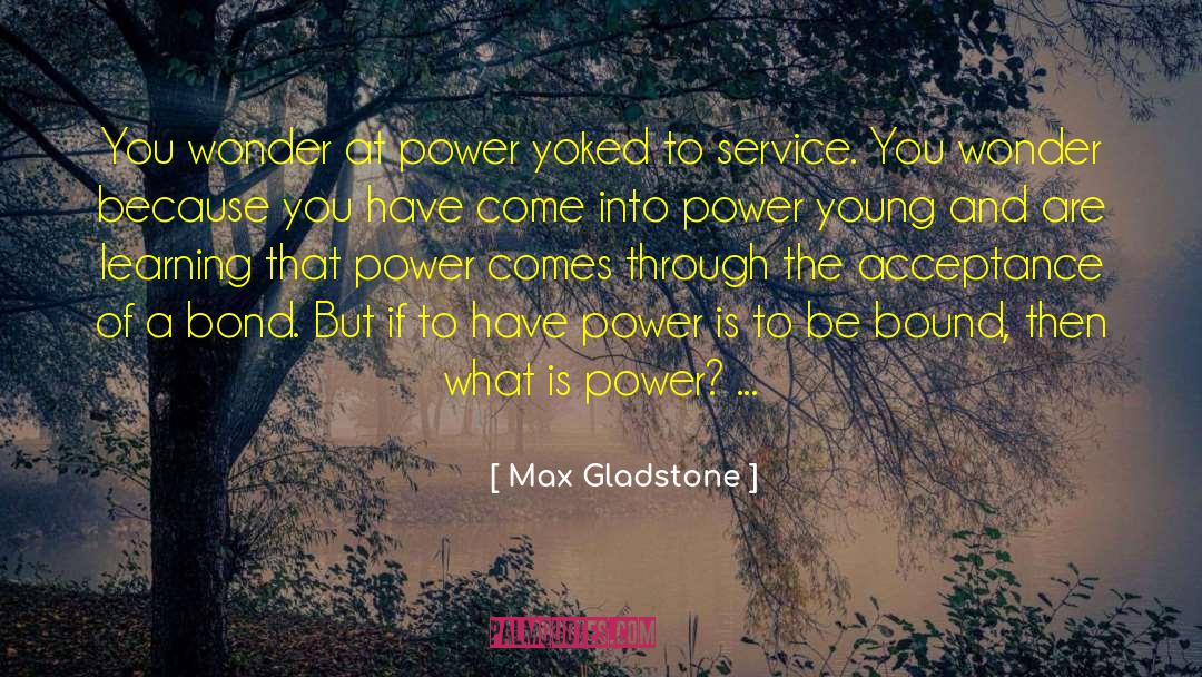 Max Gladstone Quotes: You wonder at power yoked