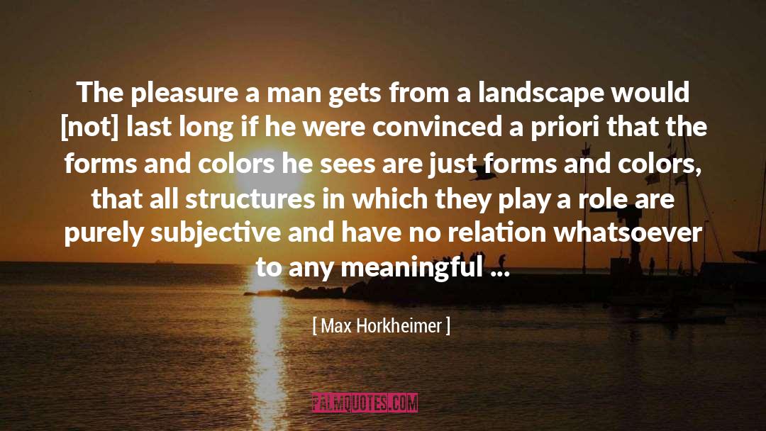Max Horkheimer Quotes: The pleasure a man gets