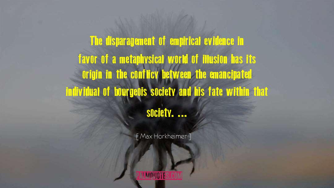 Max Horkheimer Quotes: The disparagement of empirical evidence