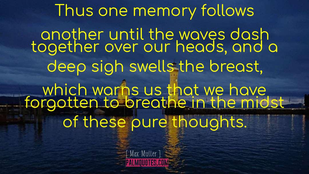 Max Muller Quotes: Thus one memory follows another