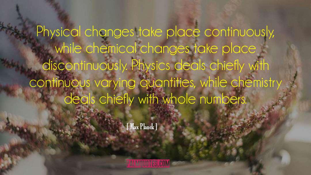 Max Planck Quotes: Physical changes take place continuously,