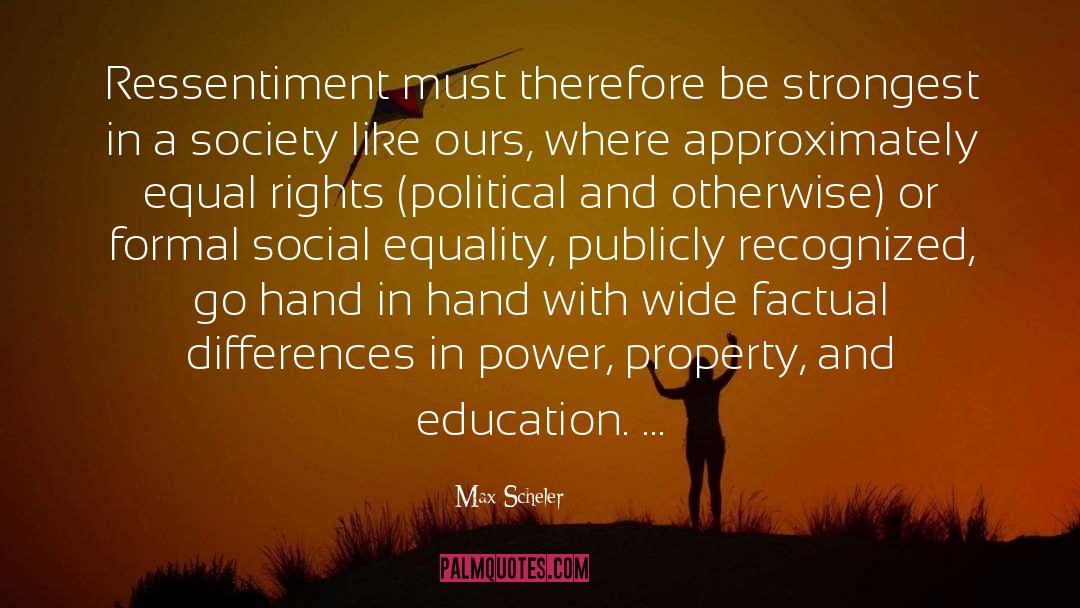 Max Scheler Quotes: Ressentiment must therefore be strongest