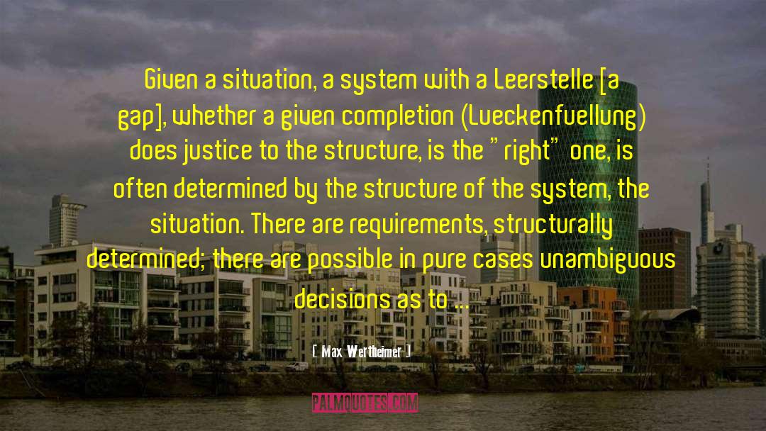 Max Wertheimer Quotes: Given a situation, a system