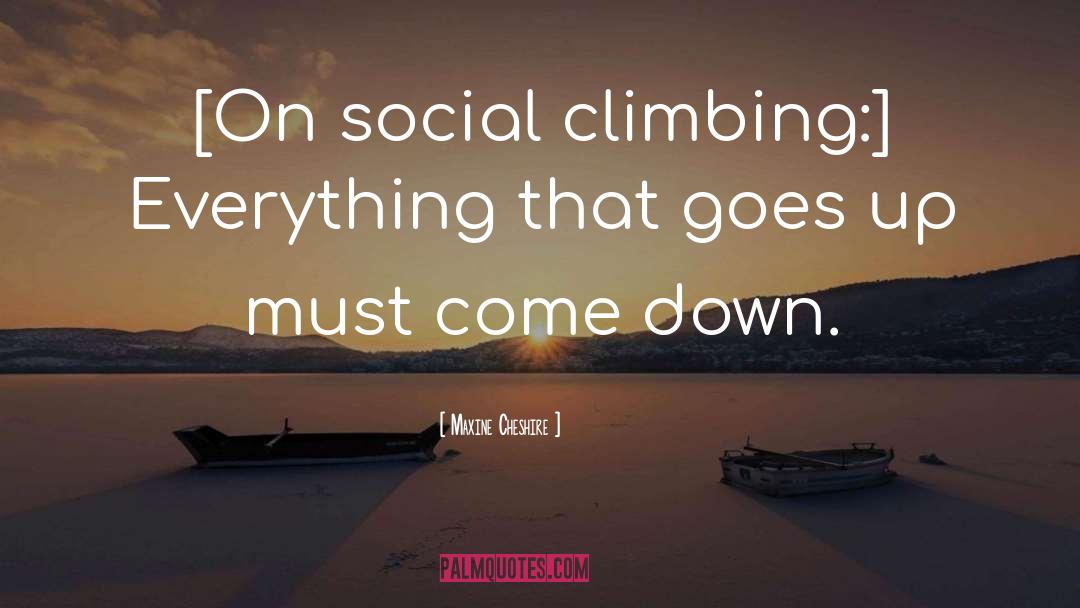Maxine Cheshire Quotes: [On social climbing:] Everything that