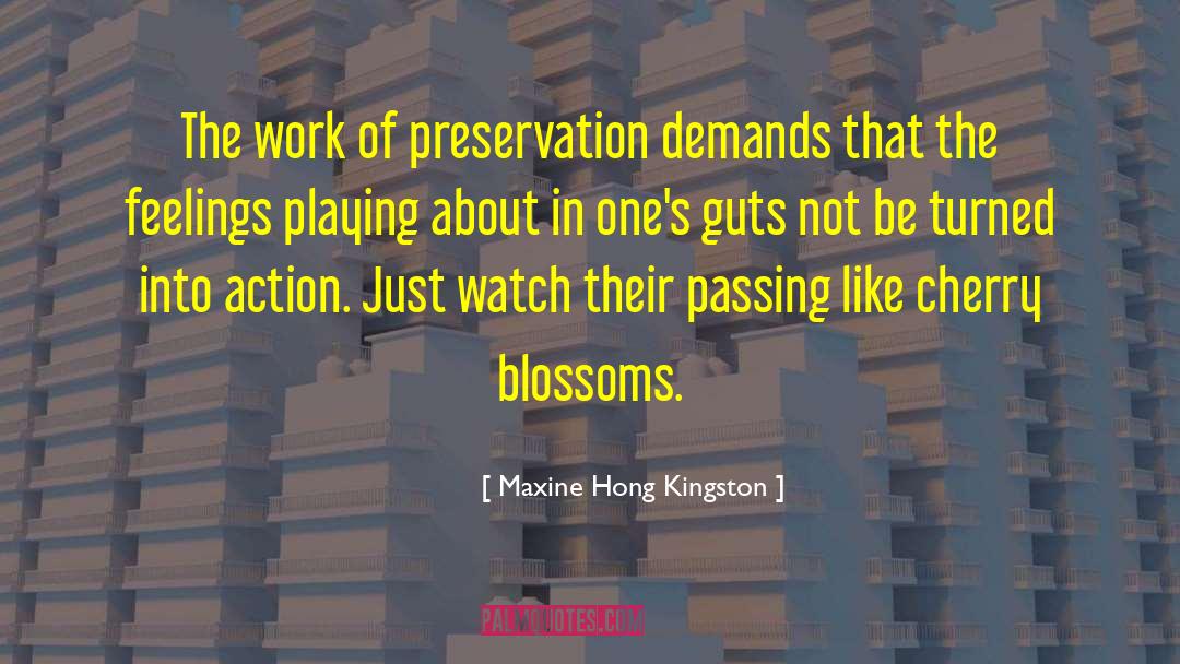 Maxine Hong Kingston Quotes: The work of preservation demands