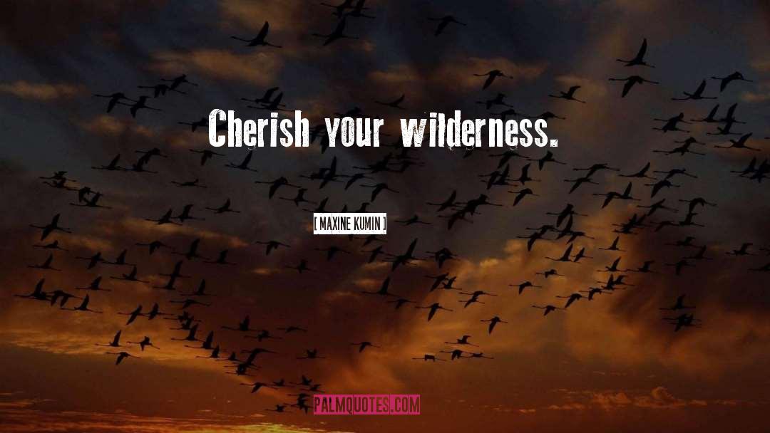 Maxine Kumin Quotes: Cherish your wilderness.