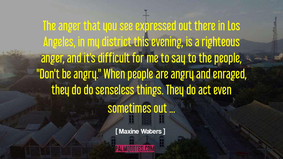 Maxine Waters Quotes: The anger that you see