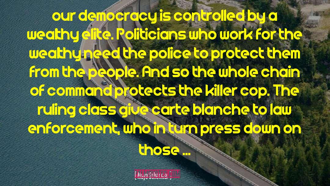Maya Schenwar Quotes: our democracy is controlled by