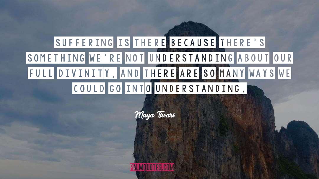 Maya Tiwari Quotes: Suffering is there because there's