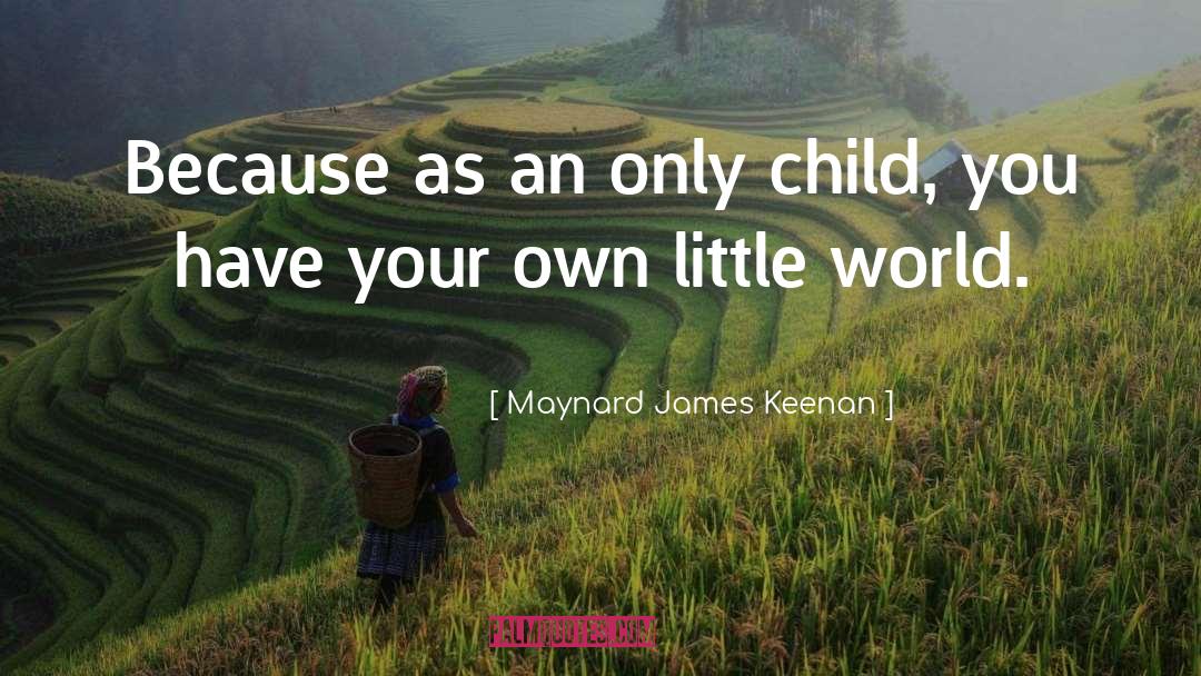 Maynard James Keenan Quotes: Because as an only child,