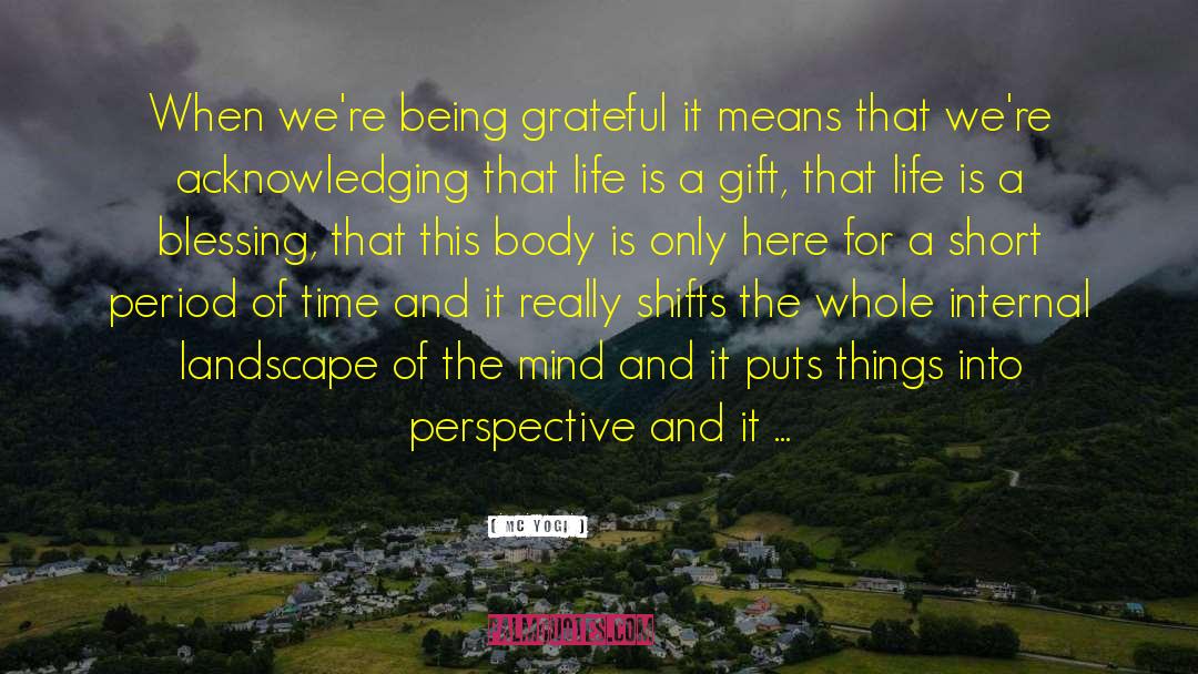 MC Yogi Quotes: When we're being grateful it