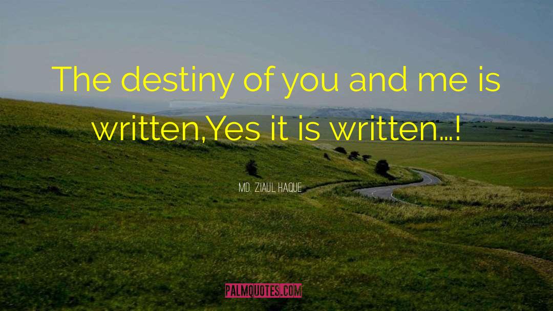 Md. Ziaul Haque Quotes: The destiny of you and