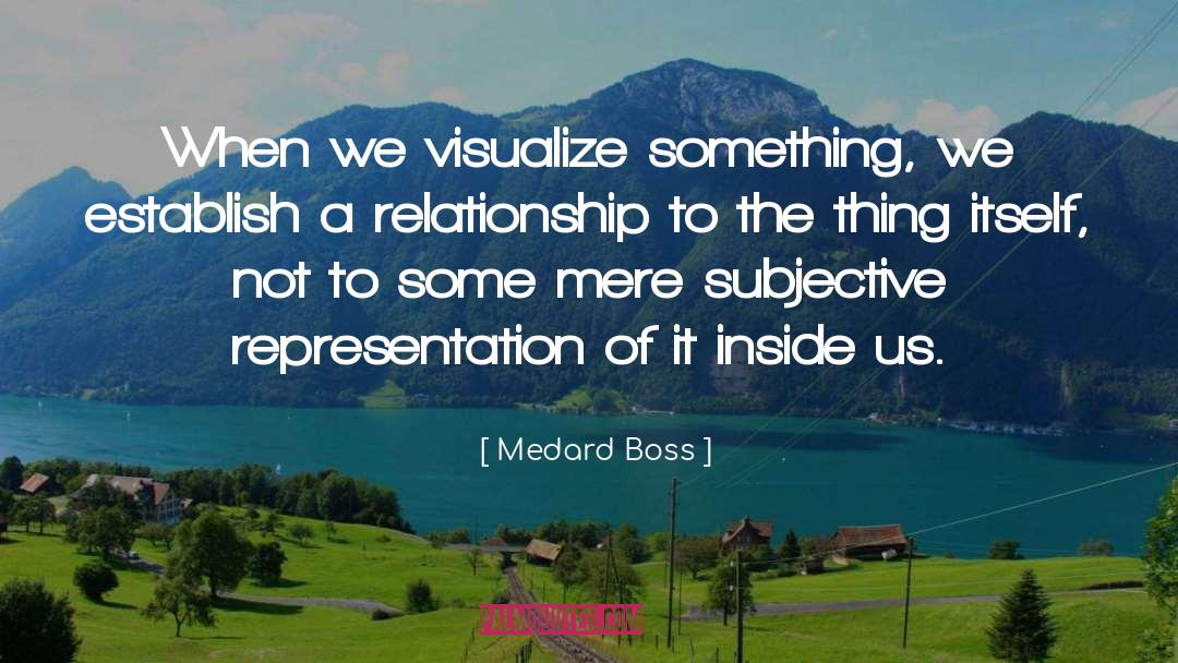 Medard Boss Quotes: When we visualize something, we