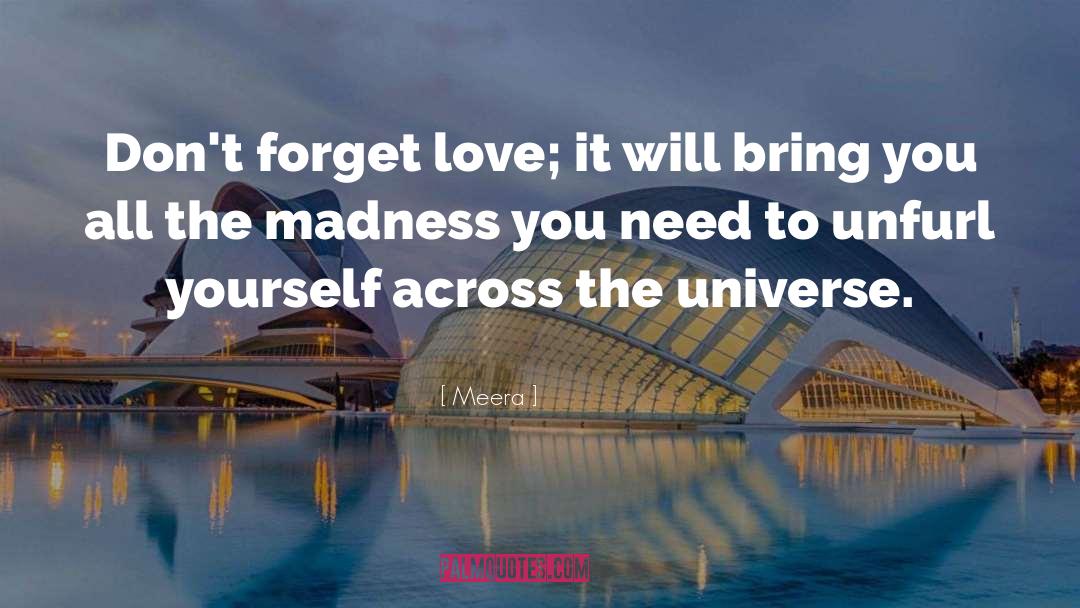 Meera Quotes: Don't forget love; it will