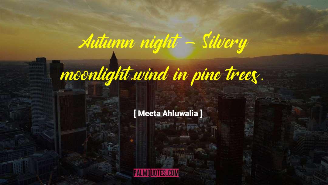 Meeta Ahluwalia Quotes: Autumn night - <br />Silvery