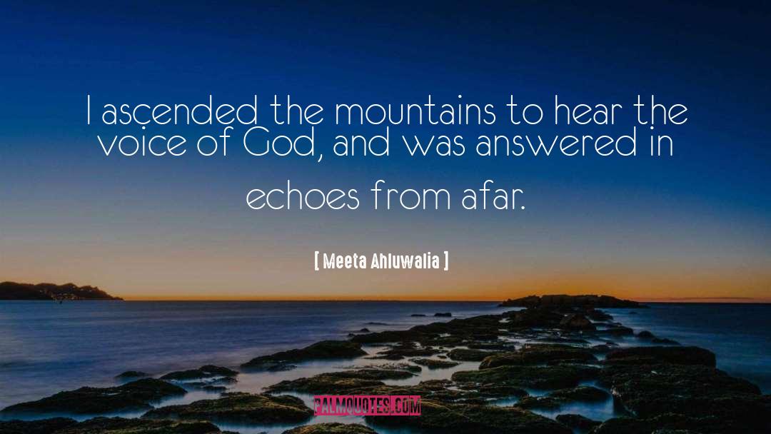 Meeta Ahluwalia Quotes: I ascended the mountains to