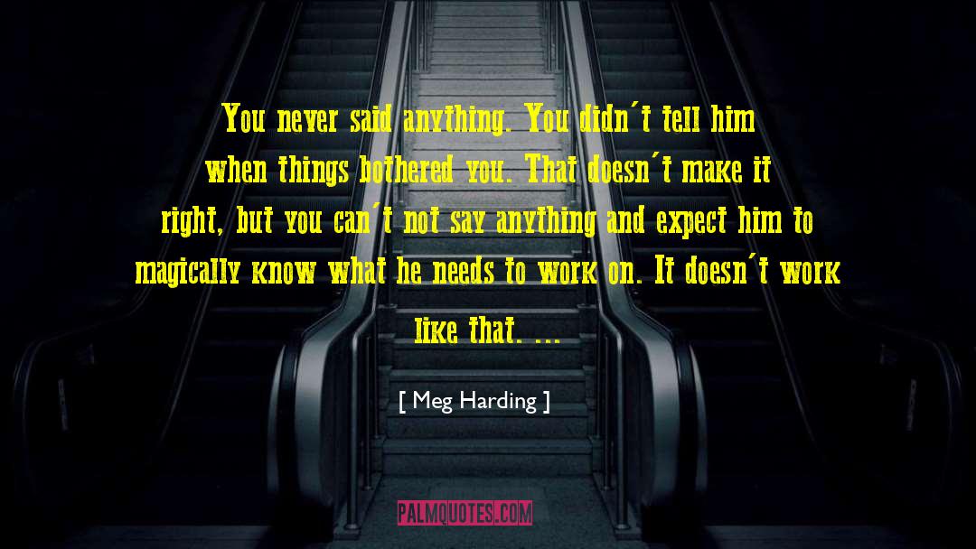 Meg Harding Quotes: You never said anything. You