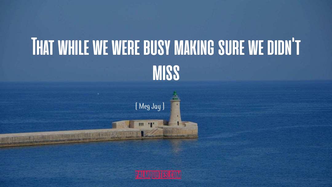 Meg Jay Quotes: That while we were busy