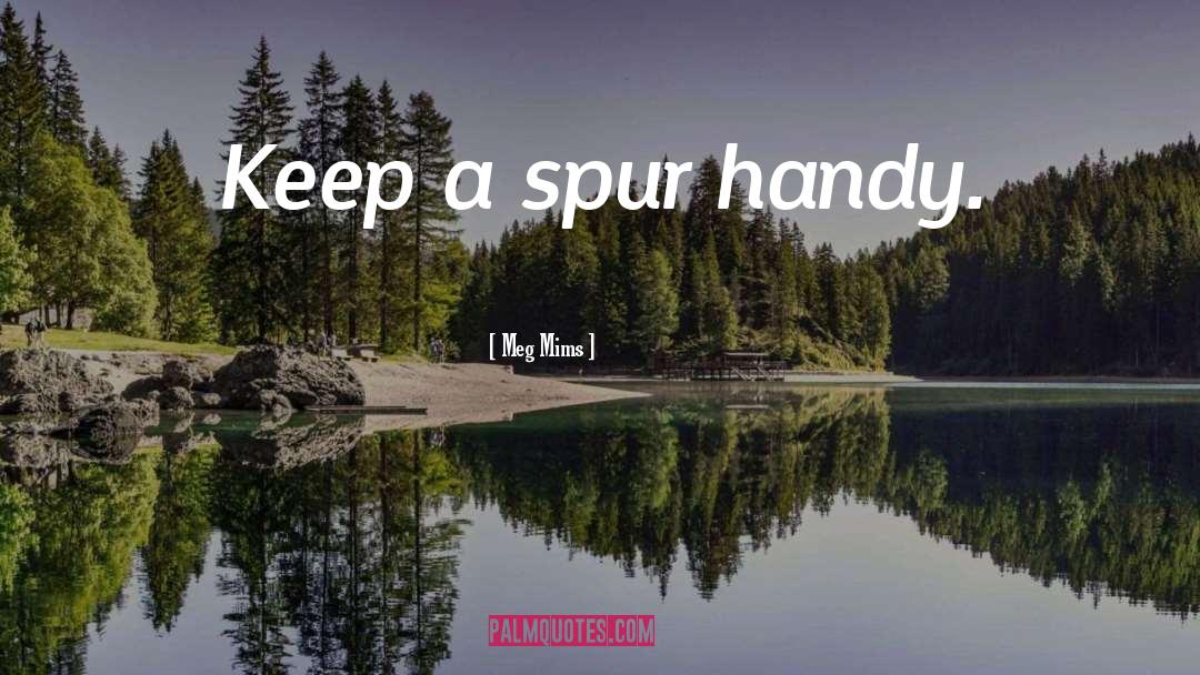 Meg Mims Quotes: Keep a spur handy.