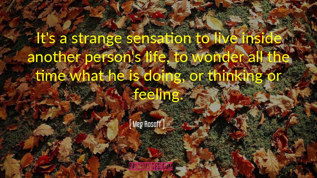 Meg Rosoff Quotes: It's a strange sensation to