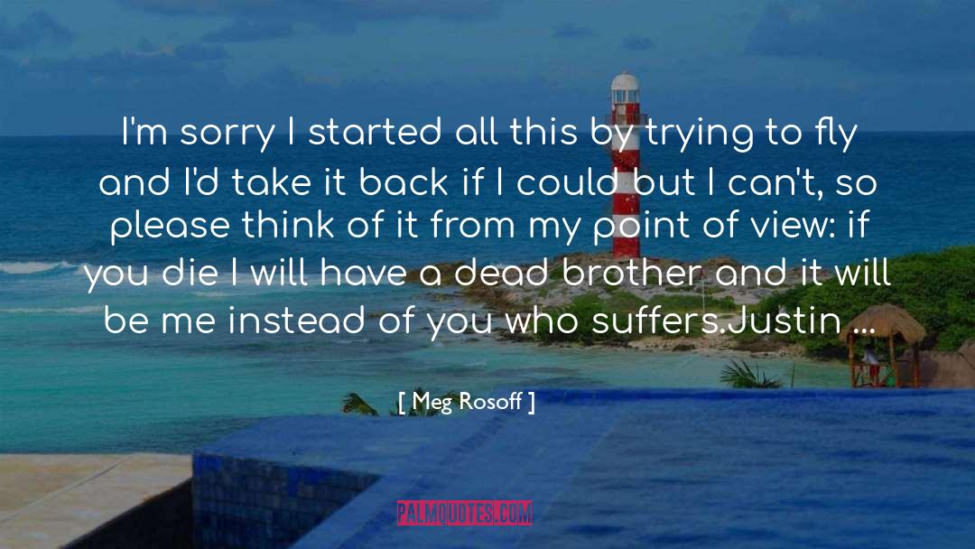 Meg Rosoff Quotes: I'm sorry I started all