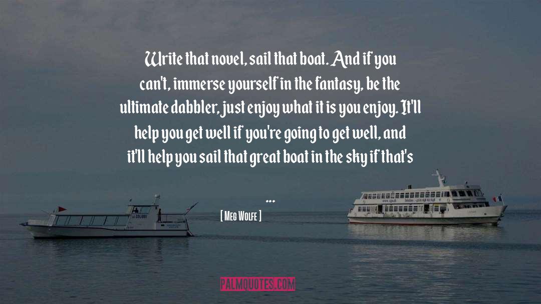 Meg Wolfe Quotes: Write that novel, sail that