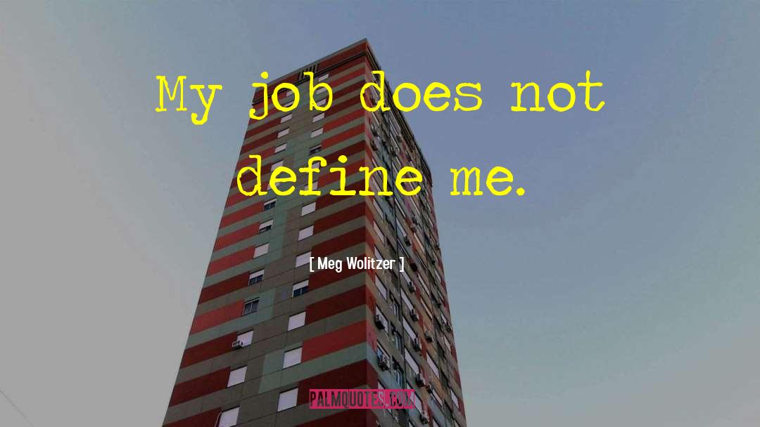 Meg Wolitzer Quotes: My job does not define