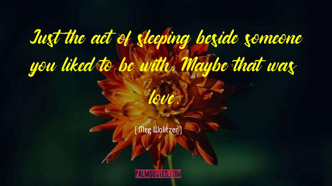 Meg Wolitzer Quotes: Just the act of sleeping