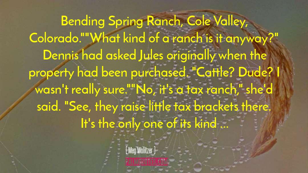 Meg Wolitzer Quotes: Bending Spring Ranch, Cole Valley,