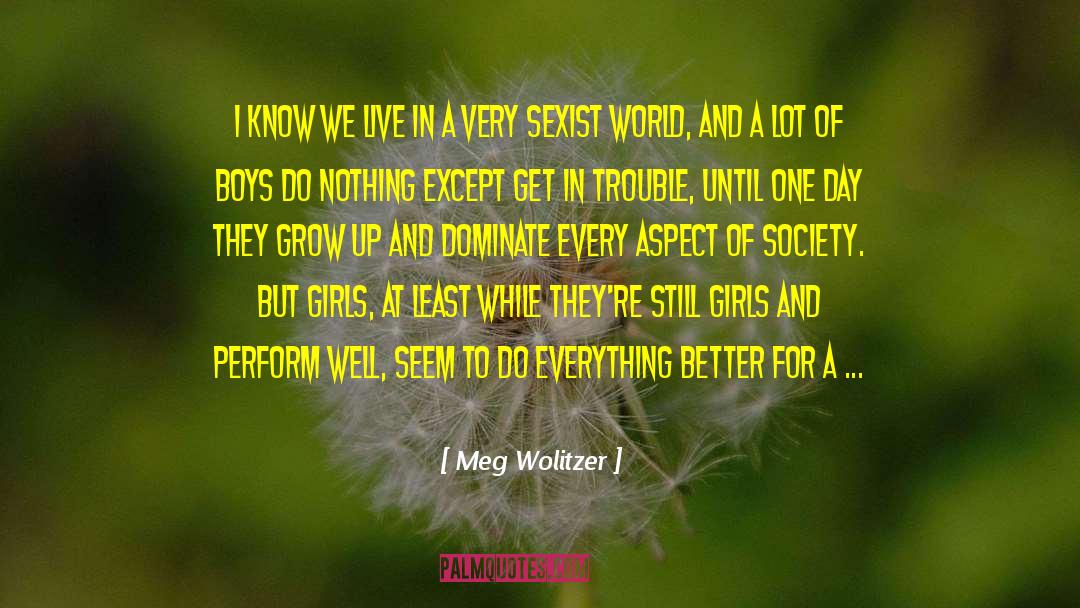 Meg Wolitzer Quotes: I know we live in