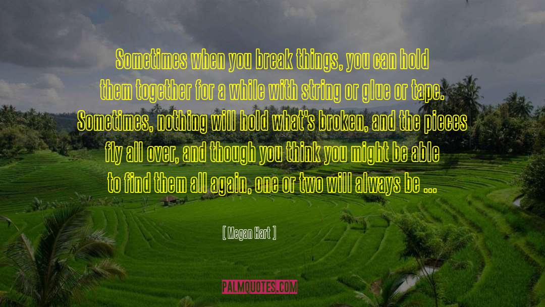 Megan Hart Quotes: Sometimes when you break things,