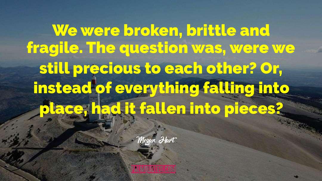 Megan Hart Quotes: We were broken, brittle and