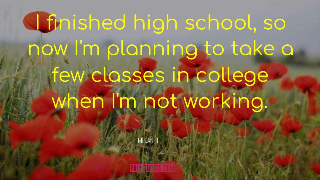 Megan Lee Quotes: I finished high school, so