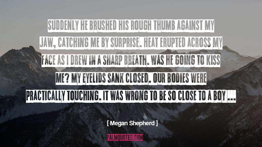 Megan Shepherd Quotes: Suddenly he brushed his rough