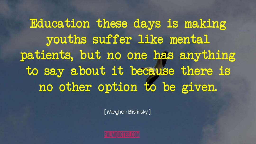 Meghan Blistinsky Quotes: Education these days is making