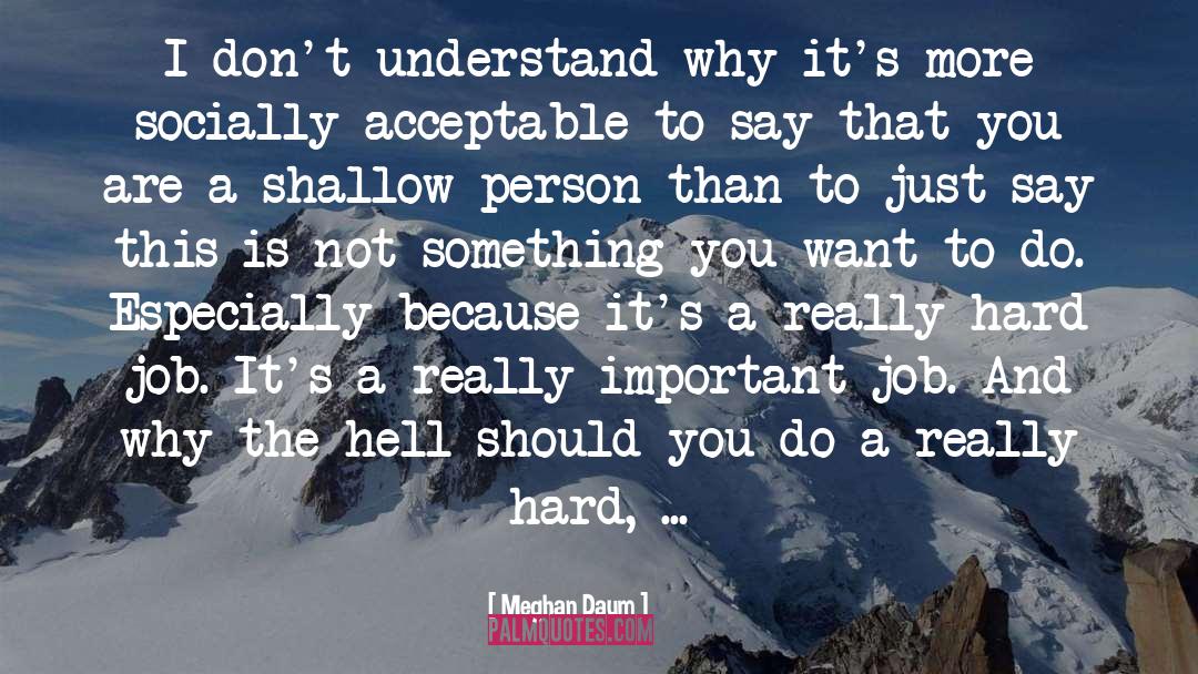 Meghan Daum Quotes: I don't understand why it's