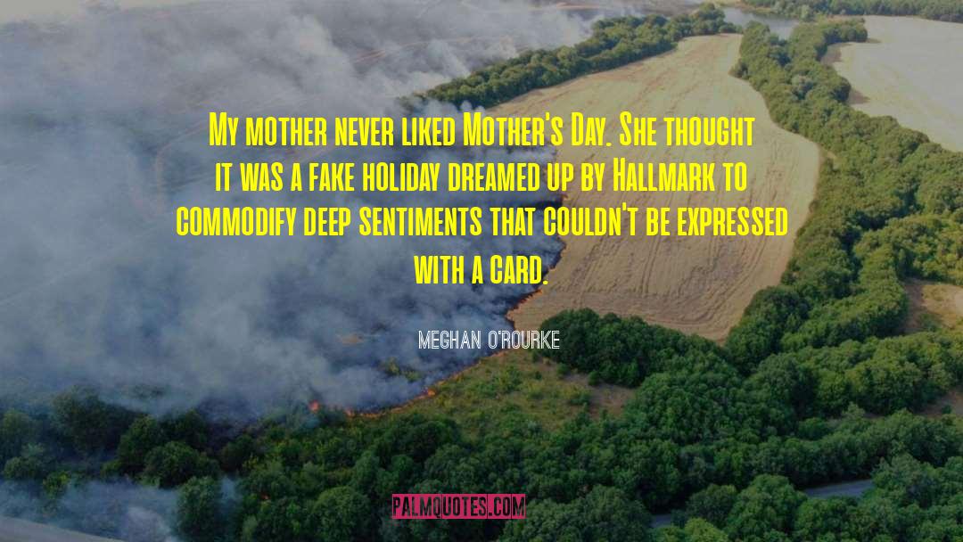 Meghan O'Rourke Quotes: My mother never liked Mother's