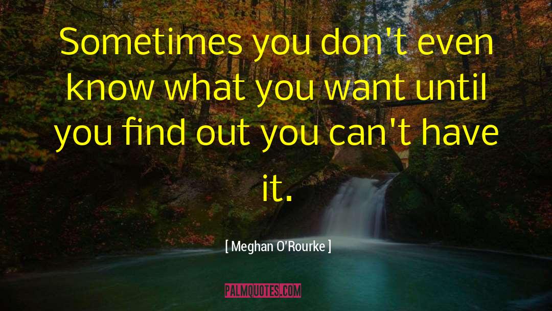 Meghan O'Rourke Quotes: Sometimes you don't even know