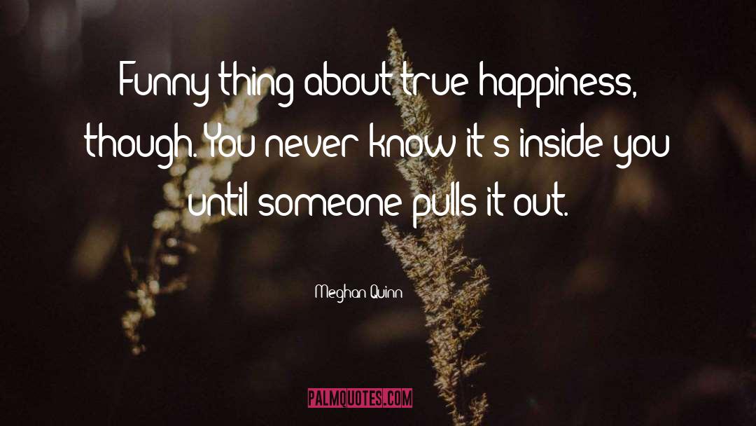 Meghan Quinn Quotes: Funny thing about true happiness,